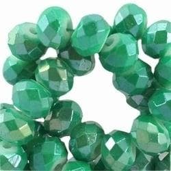 10 x Glaskraal facet rondel met diamond coated licht Emer..., Hobby en Vrije tijd, Ophalen of Verzenden, Nieuw, Kraal