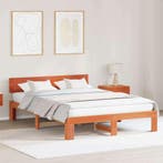 vidaXL Bedframe Wasbruin 160 x 200 cm Massief grenenhout, Huis en Inrichting, Slaapkamer | Bedden, Verzenden, Nieuw, Bruin, Hout