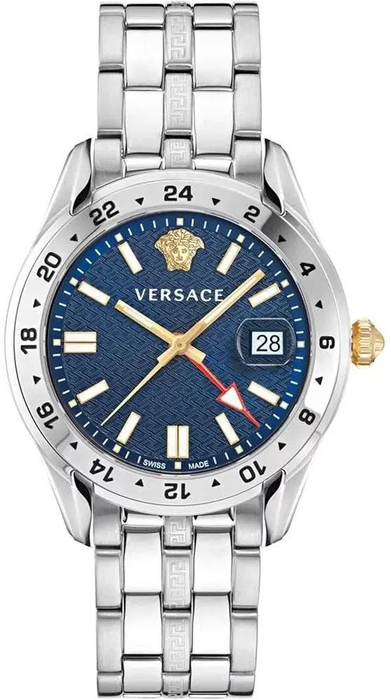 Versace VE7C00523 Greca Time GMT horloge 41 mm, Sieraden, Tassen en Uiterlijk, Horloges | Heren, Polshorloge, Nieuw, Overige merken