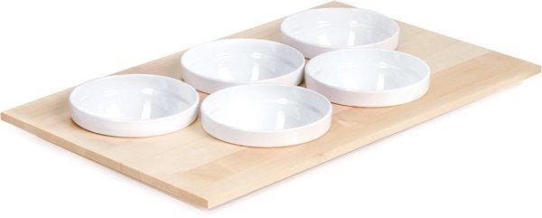 Buffetplaat met 5 Witte Kommen | 53x33cm, Zakelijke goederen, Horeca | Overige, Verzenden