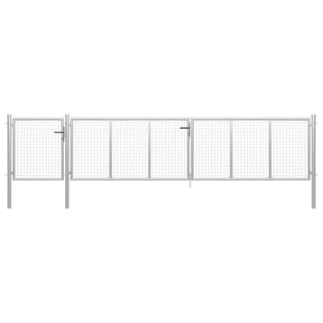vidaXL Tuinpoort staal 500x100 cm zilver, Verzenden, Nieuw