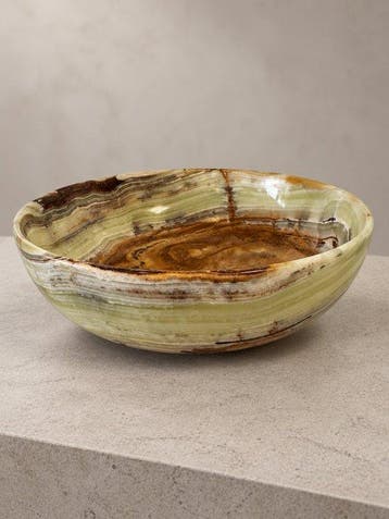 Schaal - Pakistaans groen onyx – massief natuursteen - Onyx