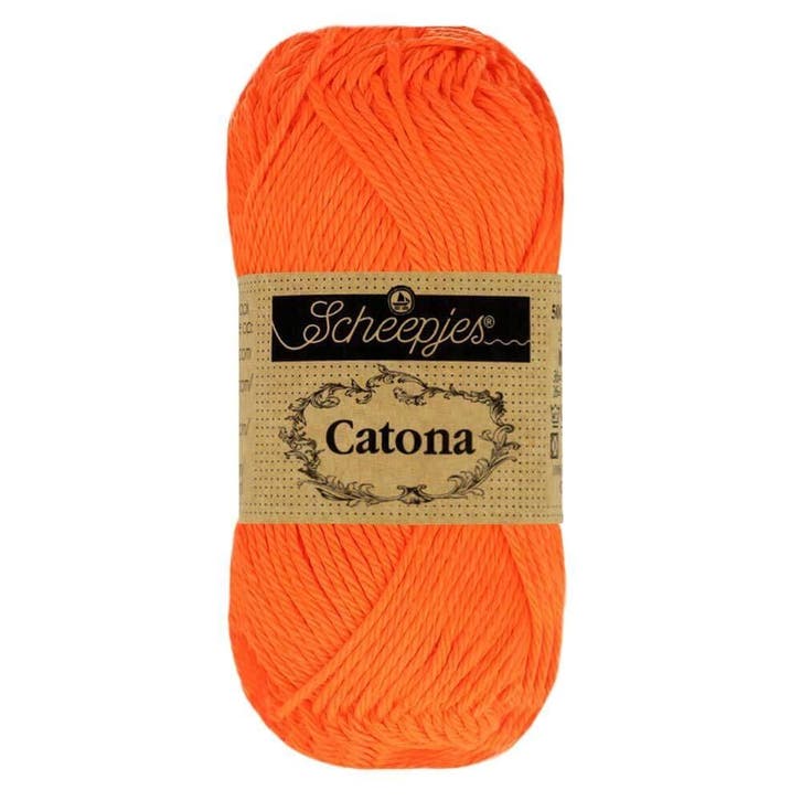 Scheepjes Catona 50g - 603 Neon Orange, Hobby en Vrije tijd, Breien en Haken, Breien of Haken, Nieuw, Wol of Garen, Ophalen of Verzenden