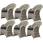6 stuks Macau dining tuinstoel met handgat naturel rotan, Tuin en Terras, Tuinstoelen, Ophalen of Verzenden, Nieuw