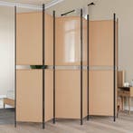 vidaXL 6-Panelen Kamerscherm Beige 300 x 200 cm Stof, Verzenden, Nieuw
