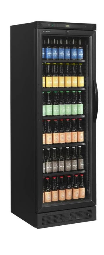 TEFCOLD CEV425 BLACK L/H – Zwarte Flessenkoeler met Links, Nieuw in verpakking, Koelen en Vriezen