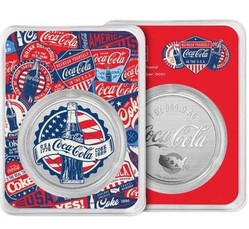 Verenigde Staten. Silver medal 2026 PAMP Coca-Cola Colorized