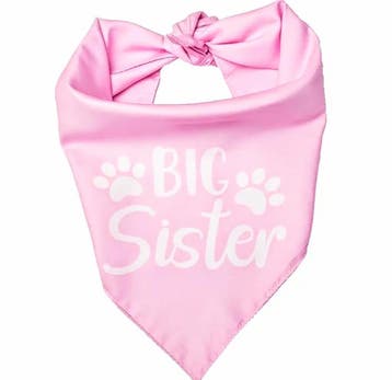 Honden bandana Big Sister roze met witte tekst, Ophalen of Verzenden, Nieuw