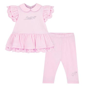 Little A Orellia engels borduurwerk leggingset (Pink, Ophalen of Verzenden, Nieuw