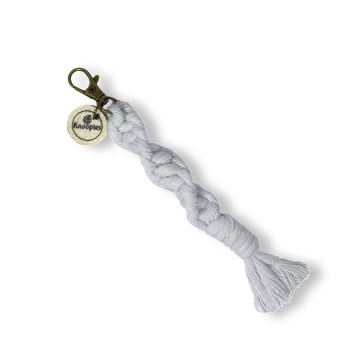 Macramé Sleutelhanger - Spiral Knots - Katoen - Macramé -, Verzamelen, Sleutelhangers, Nieuw, Overige typen, Ophalen of Verzenden