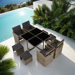 Wicker zitgroep Bilbao 4+4+1 met beschermhoes - natuur, Verzenden, Nieuw