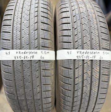 2x 225-65-17 Vredestein AllSeason 2x 5.5mm €60 PST 225 65 17, Auto-onderdelen, Banden en Velgen, Ophalen, Gebruikt, 17 inch, All Season