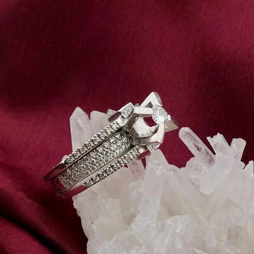 Witgouden ring met diamanten; Ca. 0,79 ct., 18 tot 19, Gebruikt, Ophalen of Verzenden, Met edelsteen