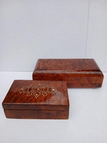 Sieradendoos (2) - Hout - Thuya sieradendoosjes, Antiek en Kunst