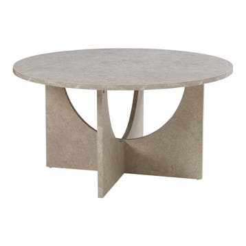 Salontafel Rindal rond betonkleurig licht 80x41,5 cm [en.cas, Huis en Inrichting, Tafels | Salontafels, Verzenden, Nieuw