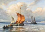 Henk de Hoog (XX-XXI) - Dutch fishing vessels on a choppy