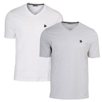 Donnay Donnay Heren - 2-Pack - V-neck T-Shirt Berno - Wit &, Verzenden, Nieuw