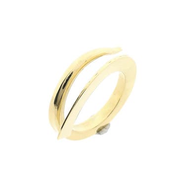 Massief gouden ring met organisch ontwerp, Sieraden, Tassen en Uiterlijk, Gebruikt, 20 of groter, Ophalen of Verzenden, Dame