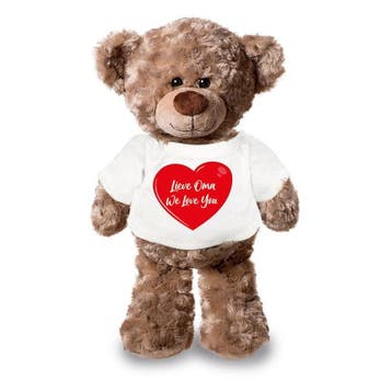 Knuffel teddybeer oma we love you - pluche - 24 cm - shirt, Verzenden, Nieuw