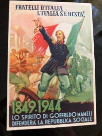 Italië - Propagandakaart militair RSI, Italiaanse Sociale, Gelopen