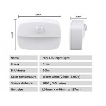 Led Nachtlampje Met Pir Motion Sensor, Huis en Inrichting, Verzenden, Nieuw