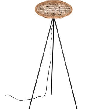 LED Vloerlamp - Trion Eddie - E27 Fitting - Rond - Mat Zwart, Ophalen of Verzenden, Nieuw, Metaal, Overige fittingen