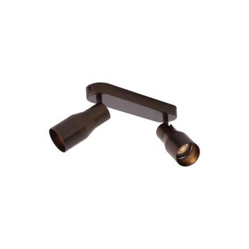 Afgeronde plafondspot donker brons GU10 50mm 2-lichts -, Verzenden, Nieuw