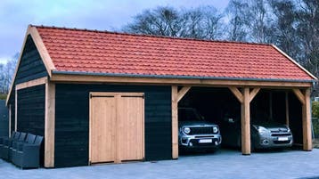 ACTIE! Drentse kapschuur met schuur van 10x5m voor €12.661, Ophalen of Verzenden, Nieuw, Veranda