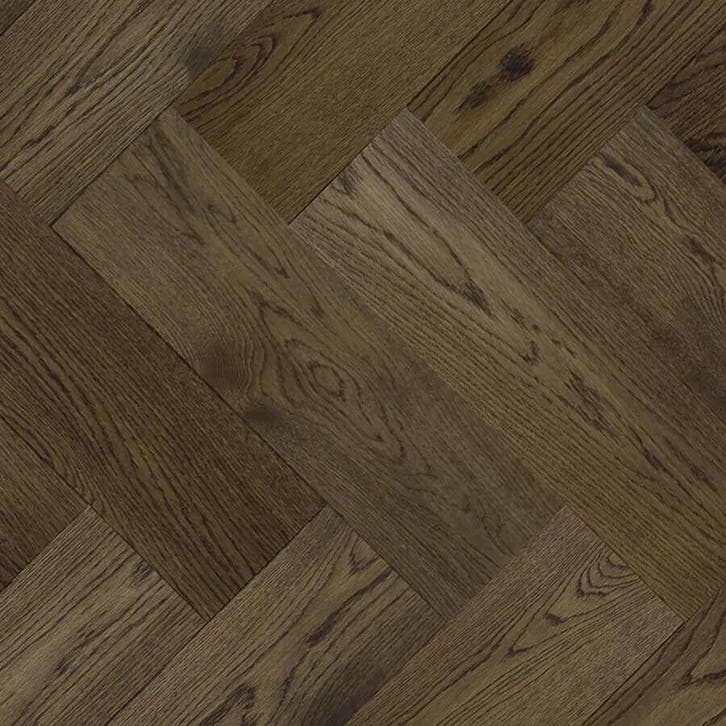 Floer Walvisgraat Parket Rustiek Eiken Carbon Zwart Geolied, Huis en Inrichting, Stoffering | Vloerbedekking, Parket, Nieuw, Ophalen of Verzenden