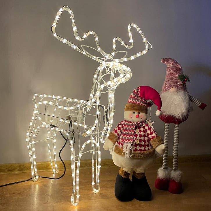 3D LED rendier - Met bewegende kop - Warm wit - IP44, Diversen, Kerst, Ophalen of Verzenden