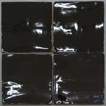 Wandtegel Handvorm Terre WoW Negro Glossy Zwart Glans 15x15, Nieuw, Minder dan 20 cm, 10 m² of meer, Wandtegels