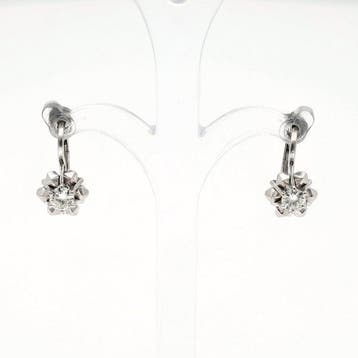 Oorbellen - 18 karaat Witgoud Diamant (Natuurlijk), Sieraden, Tassen en Uiterlijk, Oorbellen, Nieuw