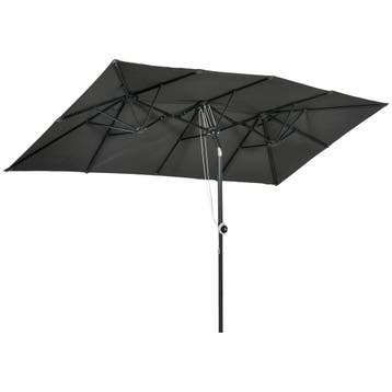 Parasol 150 X 295cm Tuinparasol, Verstelbare Dubbele Zonnesc, Verzenden