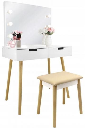 Kaptafel met spiegel - Luxe Wit - Tweedekansje, 100 tot 150 cm, Scandinavisch, Zo goed als nieuw, Hout