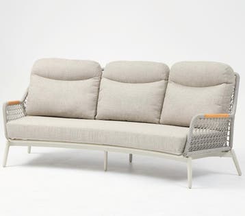 Monza lounge 3-zitsbank aluminium latte rope, Ophalen of Verzenden, Nieuw