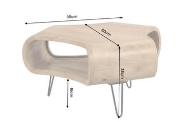 Salontafel ORGANIC LIVING 90cm met hairpin poten mangohout, Ophalen of Verzenden, Nieuw