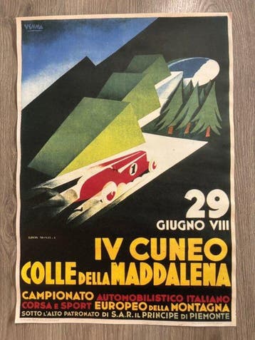 Lucio Venna - Manifesto automobilistico italiano Colle della