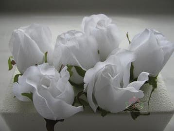 Zijden Roosjes Pure White 5-6 cm 10 stuks, Ophalen of Verzenden, Nieuw