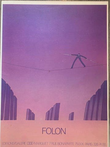 Jean Michel Folon - Set completo di 8 poster vintage