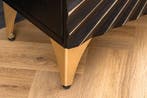 Massief dressoir SOLARIS 180 cm zwartgoud mangohout, Ophalen of Verzenden, Nieuw