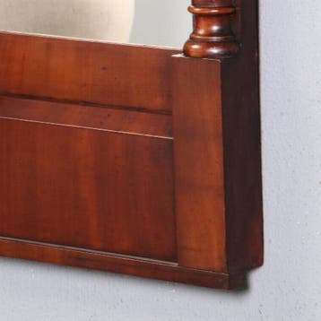 Biedermeier spiegel getoogd en met zuiltjes in donker bloemm, Ophalen of Verzenden