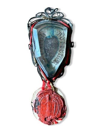 Reliekhouder - Metaal, Kristal - 1800-1850 - Ex Veste - Sint