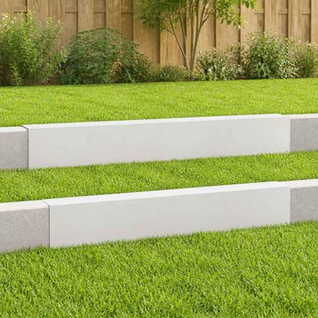 vidaXL Afdekprofiel voor tuinafboording 2 st 100 x 10 x 15, Verzenden, Nieuw