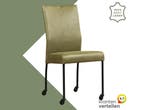 Leren eetkamerstoel Comfort met wieltjes - Vintage Olive, Overige kleuren, Nieuw, Leer, Ophalen of Verzenden