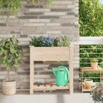 vidaXL Tuin Bloempot Beige 71 x 37 x 76,5 cm Massief, Verzenden, Nieuw, Hout, Minder dan 60 cm