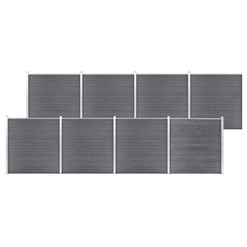 vidaXL Schutting 1391x186 cm HKC grijs, Verzenden, Nieuw, Kunststof, 1 tot 2 meter