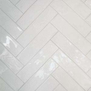 Wandtegel Cifre Block Handvorm Wit Glans 7,5x30 (Muurtegels), Nieuw, 20 tot 40 cm, 10 m² of meer, Wandtegels