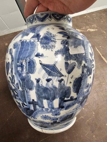 Blauwe vaas - Porselein - China - Qing Dynastie (1644-1911)