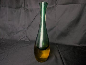 Murano Somerso - Vaas - Glas - Groen naar amber