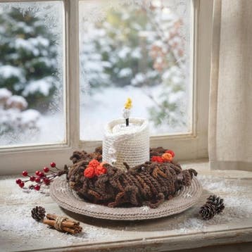 Kerst Krans, Kaars en Onderbord Haken - Haakpret Anja Toon, Ophalen of Verzenden, Nieuw
